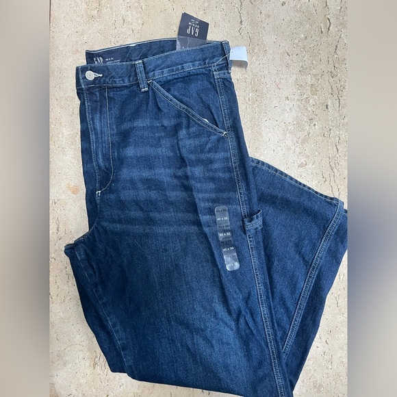 New Gap Denim Original Straight Carpenter Pant Relaxed Fit Blue Jeans Mens 40x32 - Picture 1 of 8